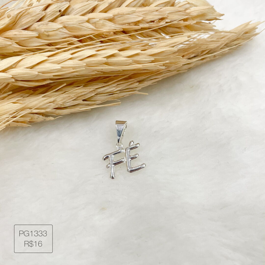 Pingente Fé Liso Prateado